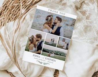 Personalised Wedding Thank You Cards, Photo Keepsake, Folded Card (Z1)