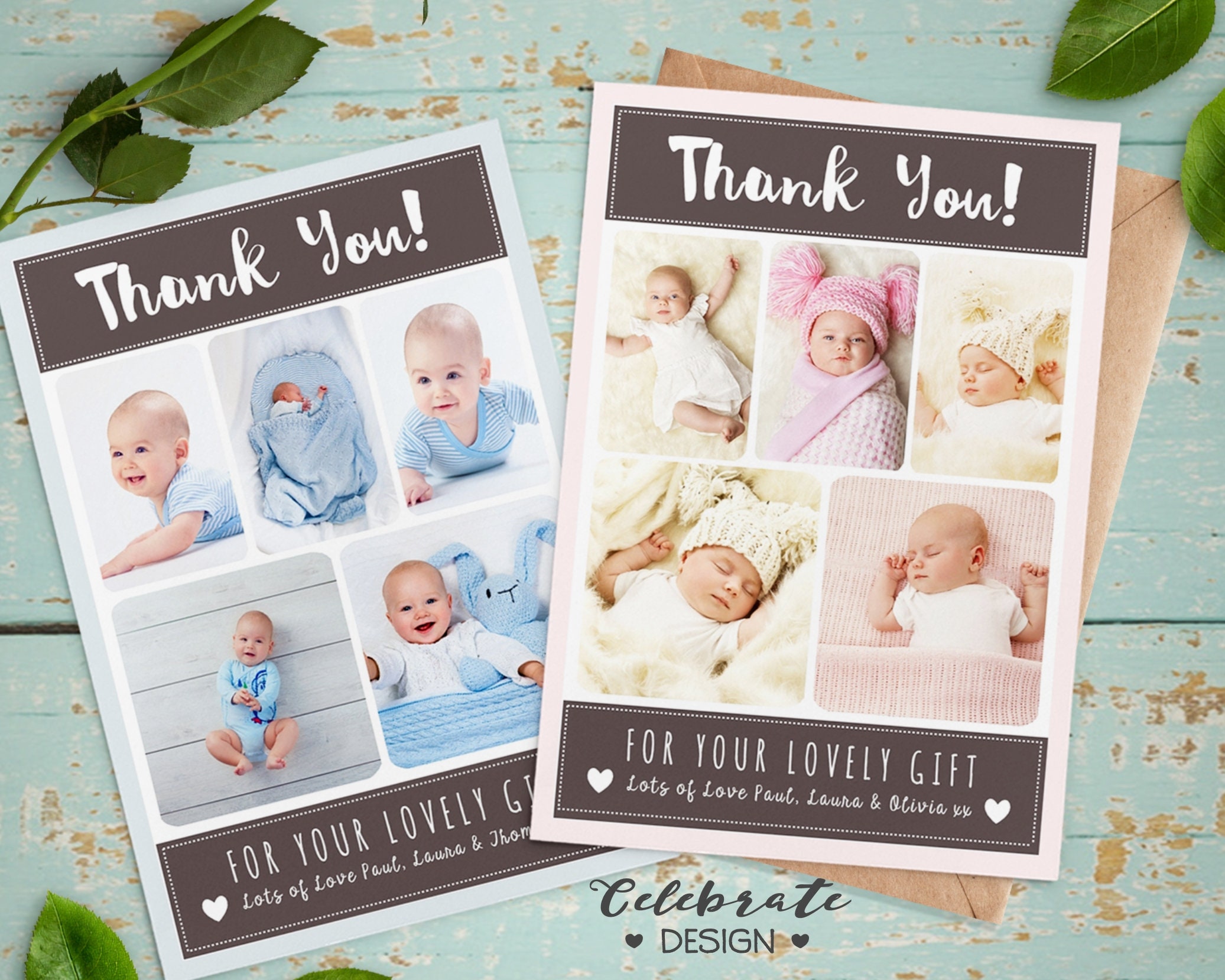 Personalised Thank You Cards With Photo Birthday New Baby Etsy — free download