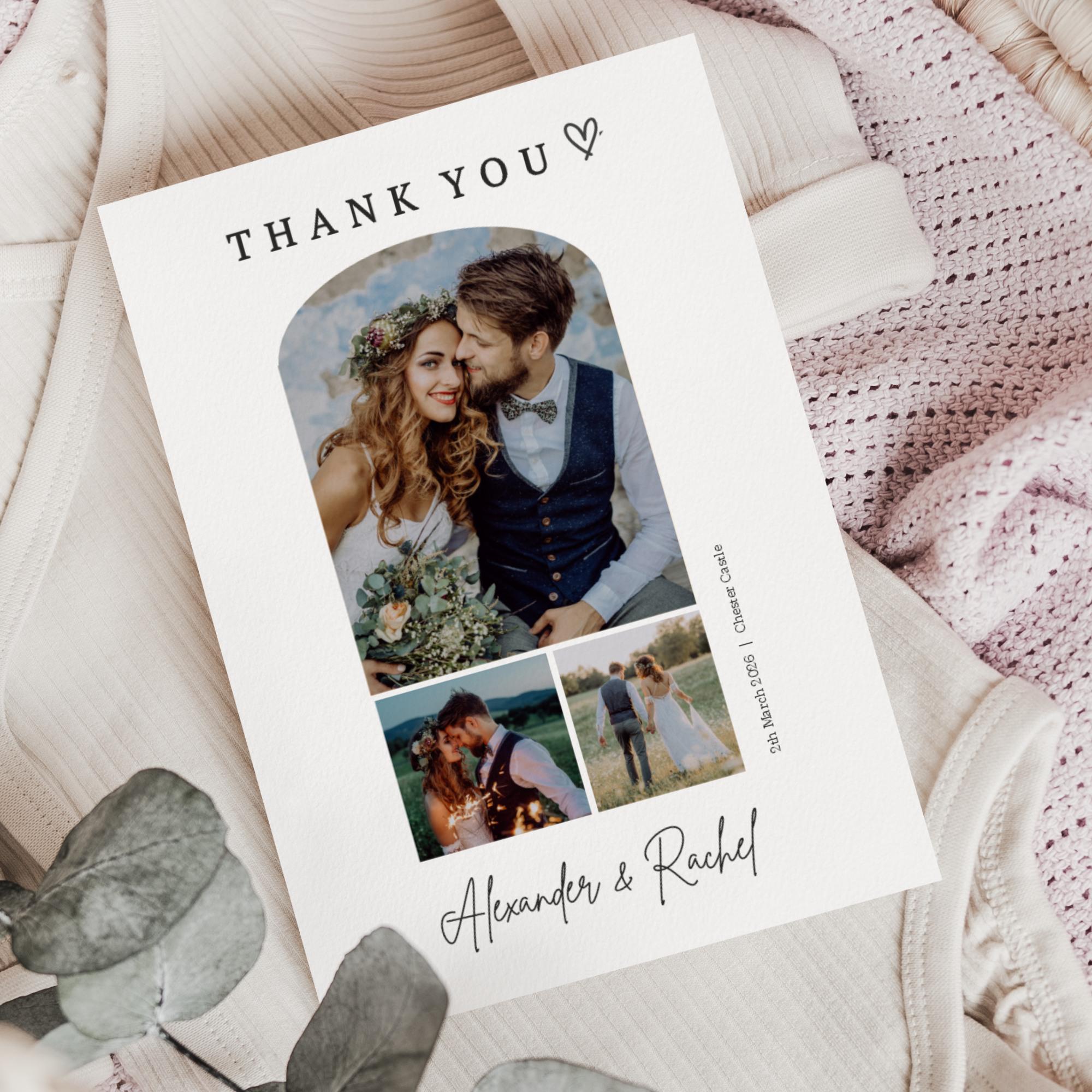 Personalised Photo Wedding Thank You Cards, Double Sided or Folded (Z3 ...