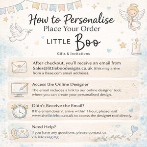 Invitación personalizada para bautizo / ceremonia de bautismo y nombramiento (R1) imagen 5