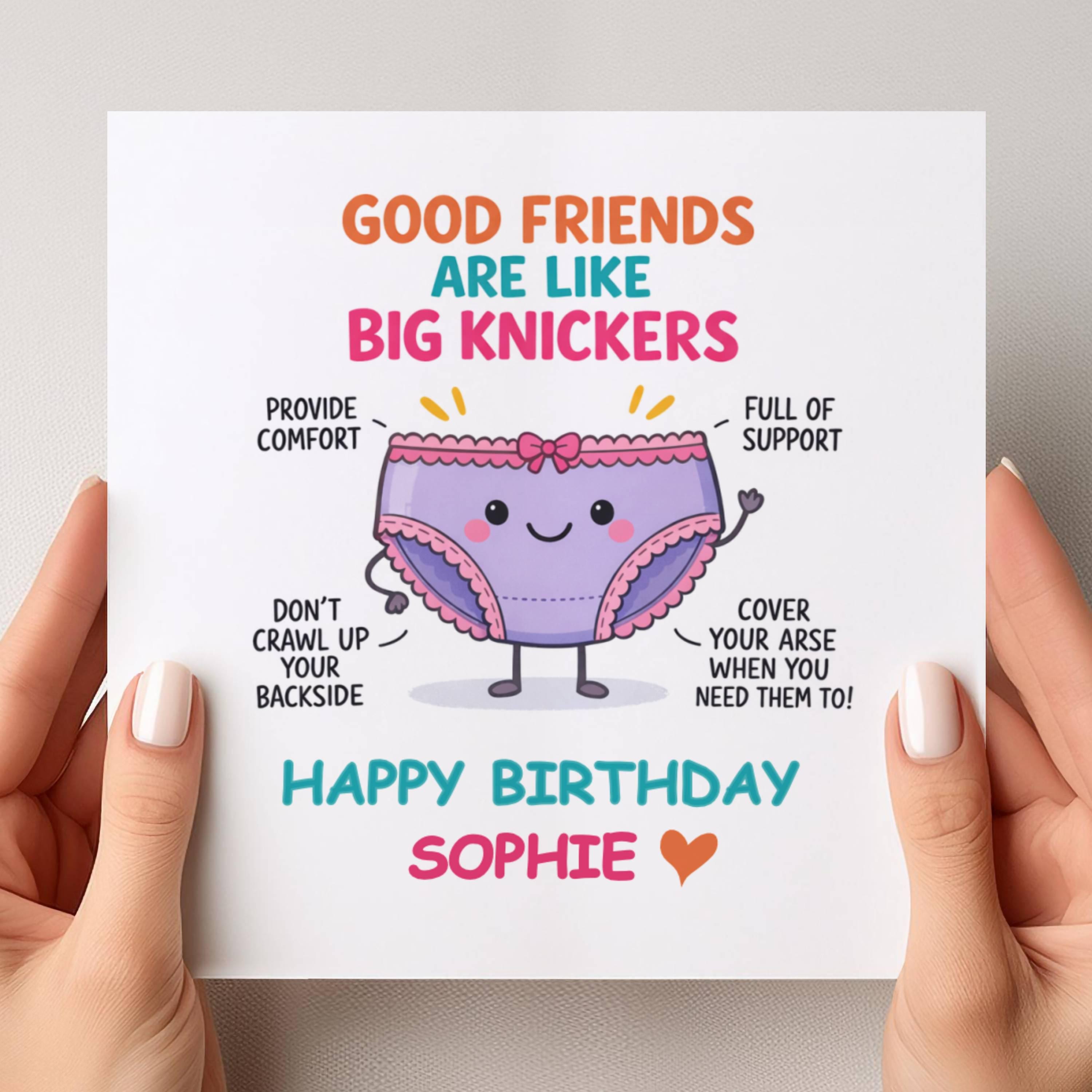Funny Big Knickers Birthday Card | Personalised Friend Gift (SQ) - Etsy UK