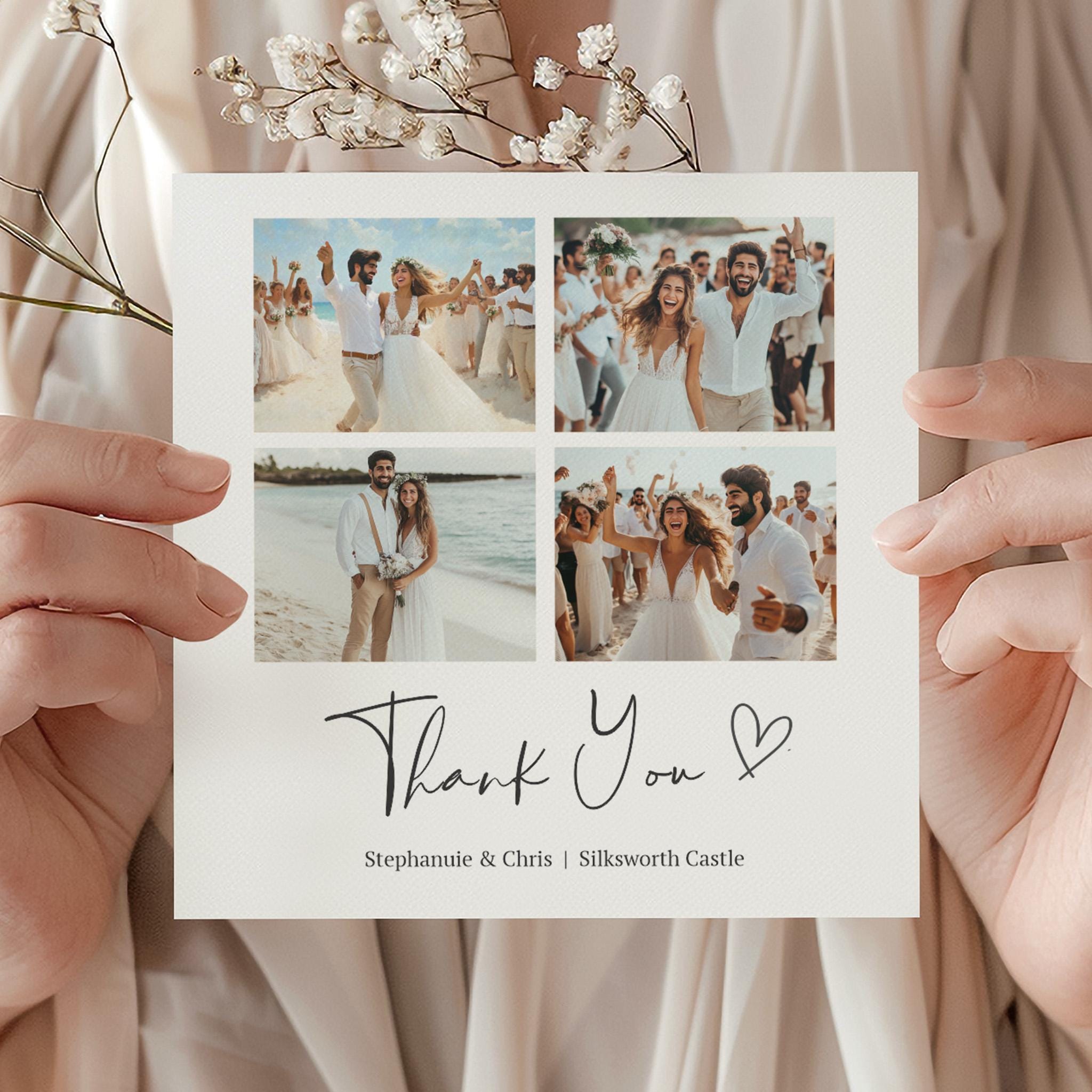 Personalised Wedding Thank You Card, Photo Collage, Folded - Etsy UK