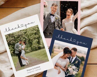 Personalised Wedding Thank You Cards with Photo (Z4)