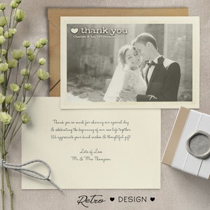 Personalised Photo Wedding Thank You Cards, Double Sided (W3) - Etsy UK