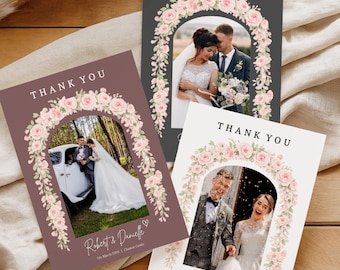 Personalised Wedding Thank You Cards | Photo, Elegant Design | custom design (Z4)