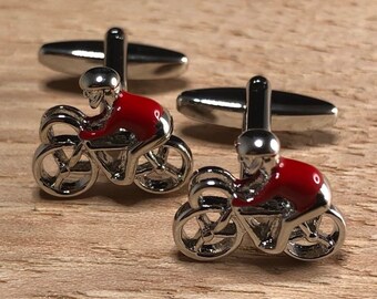 Bicycle Crossing Cufflinks Bicycle Cufflinks Cycling Cufflinks Triathlon Bicycle Club