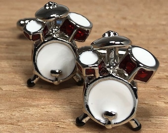 Mens Drum Kit Music Cufflinks Birthday Gift