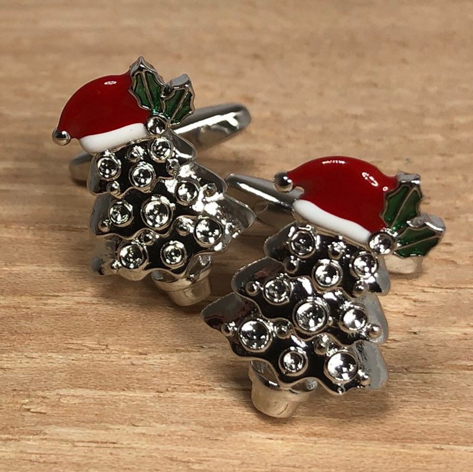Christmas Tree Cufflinks /Christmas Holiday / Christmas Gifts Etsy