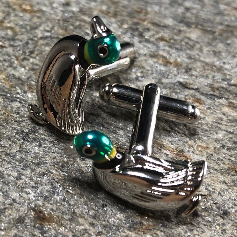 Mallard Cufflinks Duck Cufflinks Hunting Gifts Duck Jewelry Duck Hunting Gift
