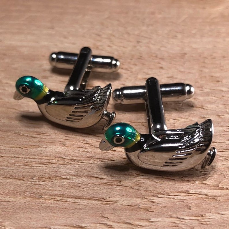 Mallard Cufflinks Duck Cufflinks Hunting Gifts Duck Jewelry Duck Hunting Gift