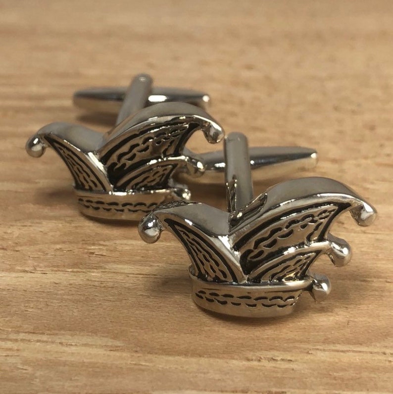 Jester Hat Cufflinks Cap and Bells