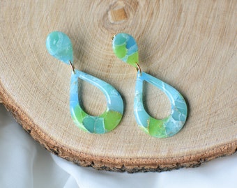 Gaia Marble Drops I Polymer Clay Earrings I Statement Earrings