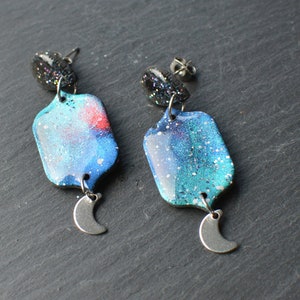 Galaxy Trio I Polymer Clay Earrings I Statement Earrings image 2