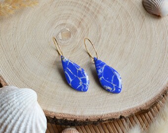 Lapislazuli Tropfen I Sommer Kollektion I Polymer Clay Ohrringe I Statement Ohrringe