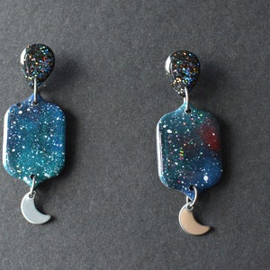 Galaxy Trio I Polymer Clay Earrings I Statement Earrings image 6