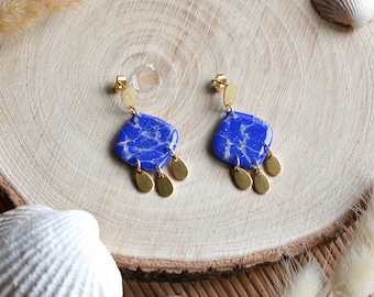 Lapislazuli Dangles I Sommer Kollektion I Polymer Clay Ohrringe I Statement Ohrringe