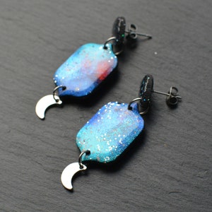 Galaxy Trio I Polymer Clay Earrings I Statement Earrings image 3