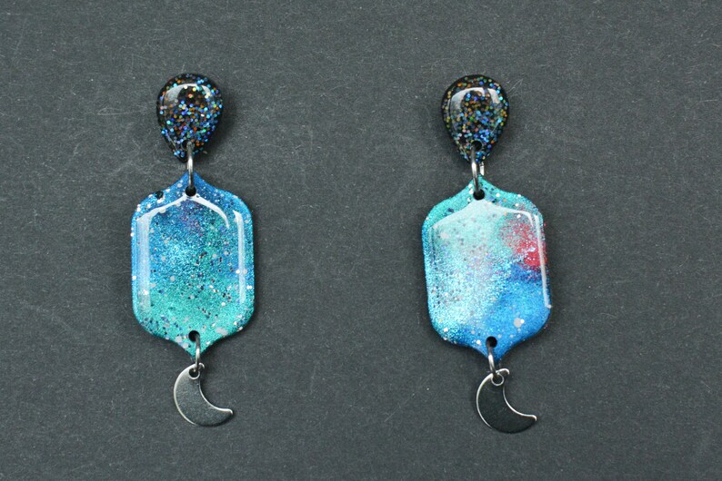 Galaxy Trio I Polymer Clay Earrings I Statement Earrings image 5