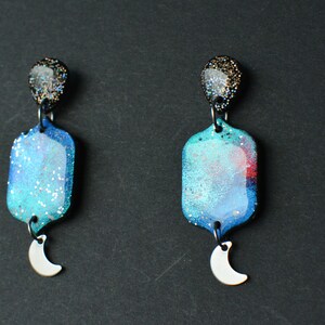 Galaxy Trio I Polymer Clay Earrings I Statement Earrings image 4