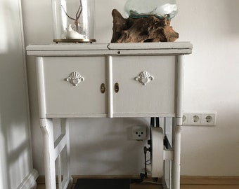 Shabby chic Nähmaschinenschrank Waschbeckenunterschrank Schreibtisch Kommode