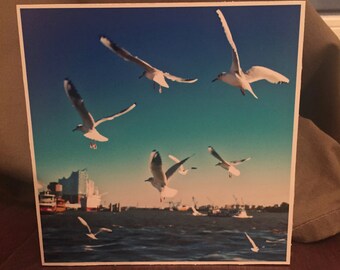 Hamburg Harbour on wood-refreshingly different.