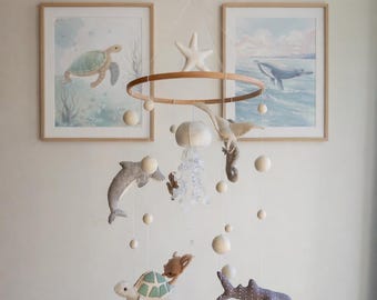 Ocean Baby Mobile -Baby Mobile - Nautical Mobile- Nursery mobile- Sea ocean Mobile - Crib Mobile - Baby Shower Gift