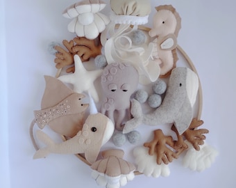 Balena Baby Mobile -Baby Mobile - Mobile nautico- Nursery mobile- Mare oceano Mobile - Presepe Mobile - Regalo Baby Shower