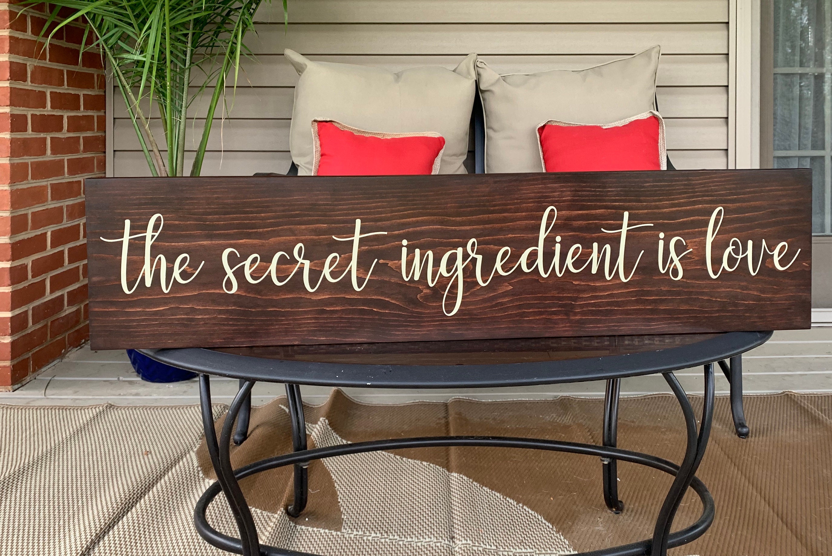 The secret ingredient is love wood sign kitchen decor home Etsy