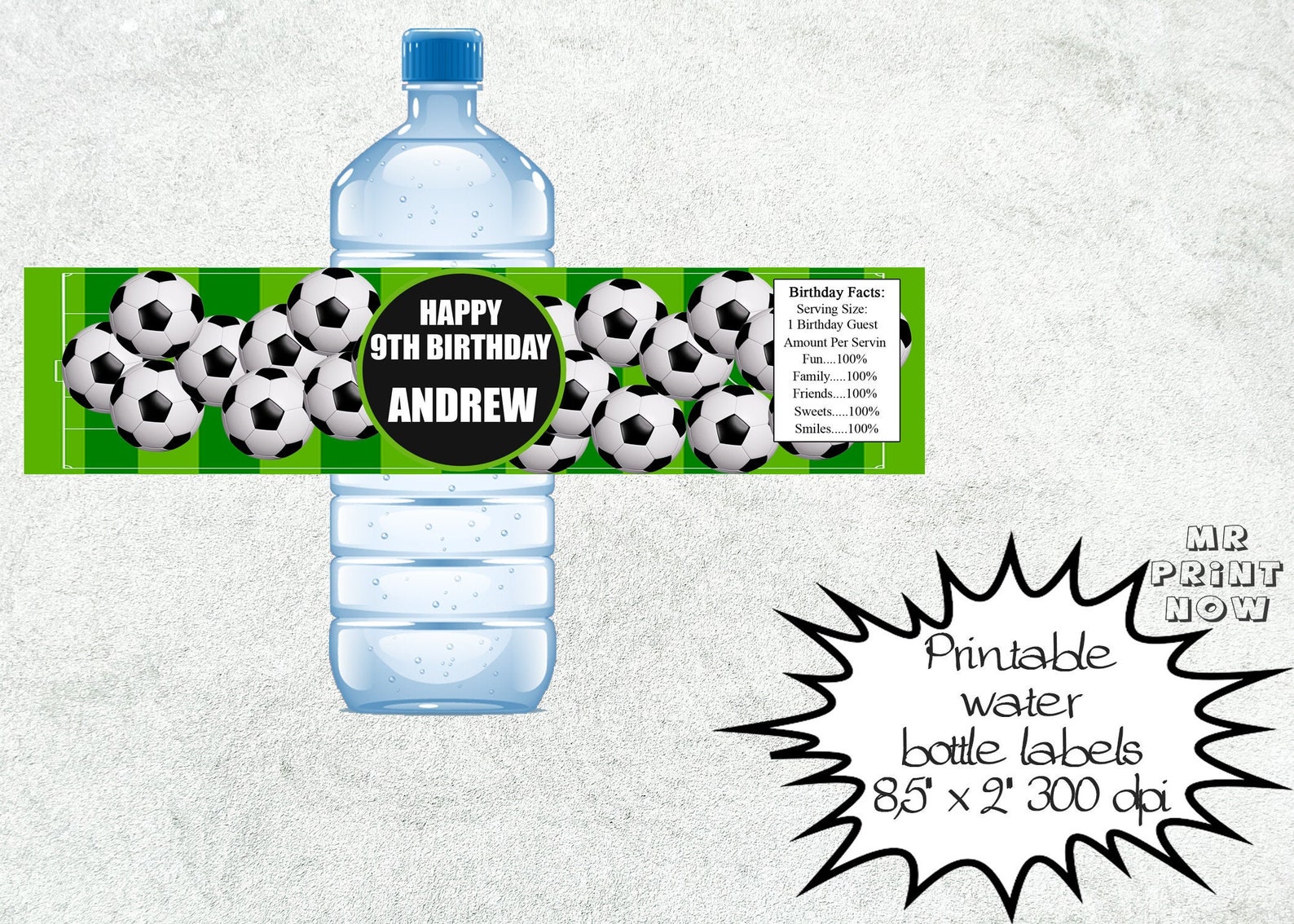 Soccer Water Bottle Labels Printable Soccer Bottle Labels Etsy
