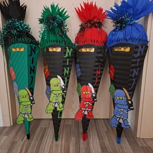 Motive zum basteln einer Ninja Schultüte  - Motive Ninja  - Nur die Motive