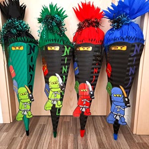 Craft set for Ninja school cone - School cone Ninja craft set - Complete craft set