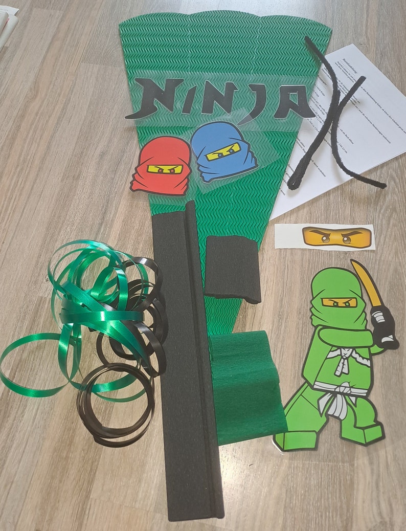Bastelset für Ninja Schultüte Schultüte Ninja Bastelset Komplettes Bastelset Bild 5