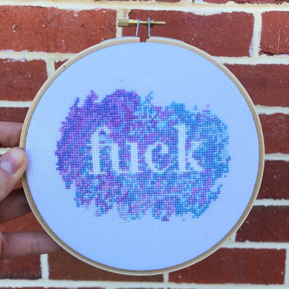 Curse Word Cross Stitch Kit Swear Word Pattern Fuck Etsy