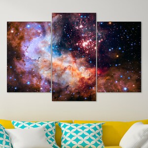 Galaxy canvas art space wall decor stars print cosmic nebula universe illustration perfect for astronomy lovers dream home or science fans