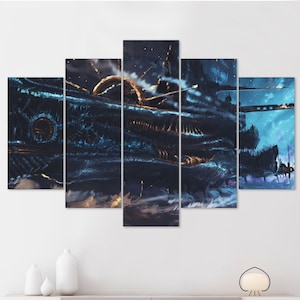 Spaceship canvas, Battlecruiser print, Ion engines, Starship print, Spaceship print, Science canvas,  Universe wall Art by Dmitrii Ustinov