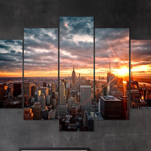 New York City Skyline Canvas NYC Canvas Print New York Etsy