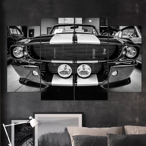 Ford Mustang art canvas print classic car wall decor perfect for automotive enthusiasts vintage car room or garage and muscle car collectors
