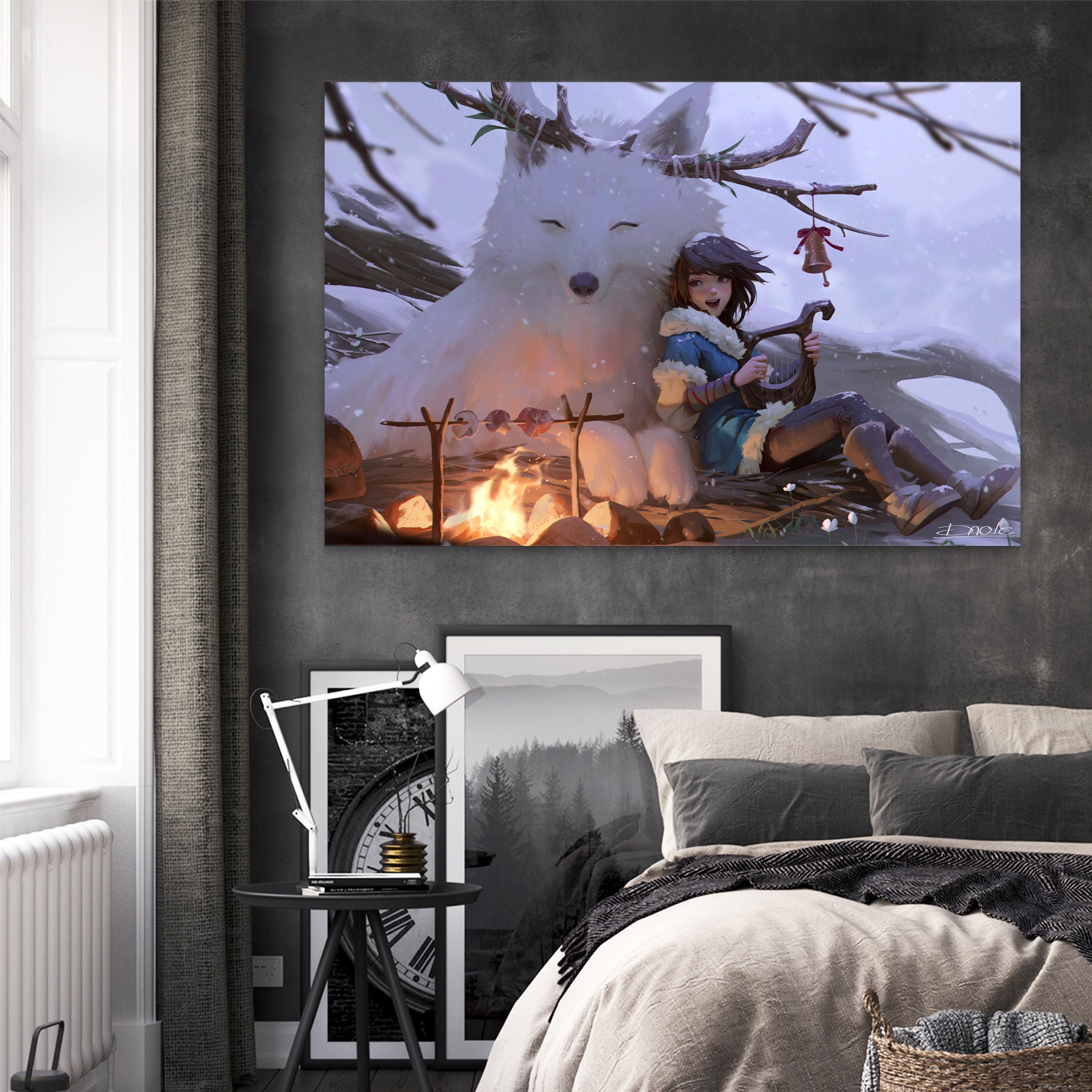 Led Winter Magic Prit Anime Snow Poster Game Room Decor With Etsy