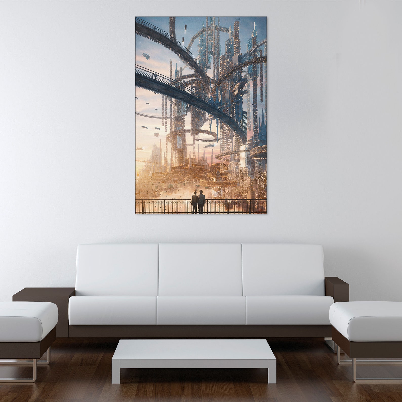 City of the future Scifi wall art Fantasy city print Etsy