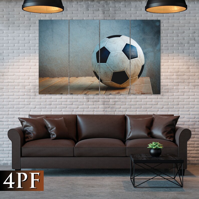 Soccer Ball Canvas Football Ball Print Football Wall Decor Etsy
