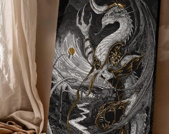 Nicol Bolas MTG Canvas Print, Elder Dragon Planeswalker Art, Magic