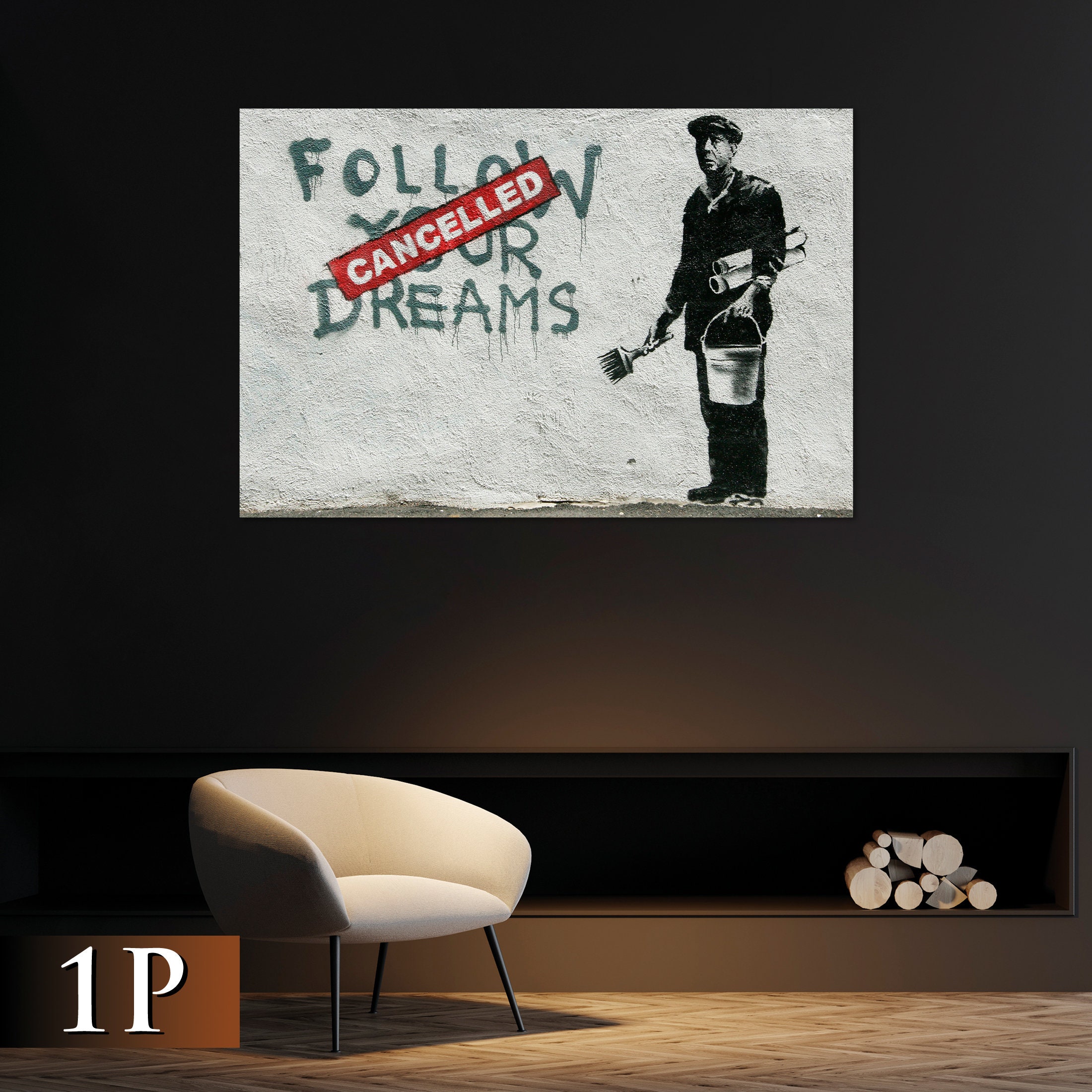 Follow Your Dreams Cancelled Banksy print Banksy art Etsy