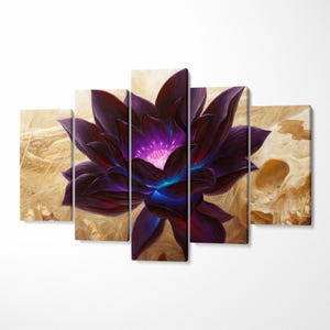 Black lotus canvas print mtg wall art magic the gathering inspired flower artwork rare fantasy card decor for wizards collectors and fans