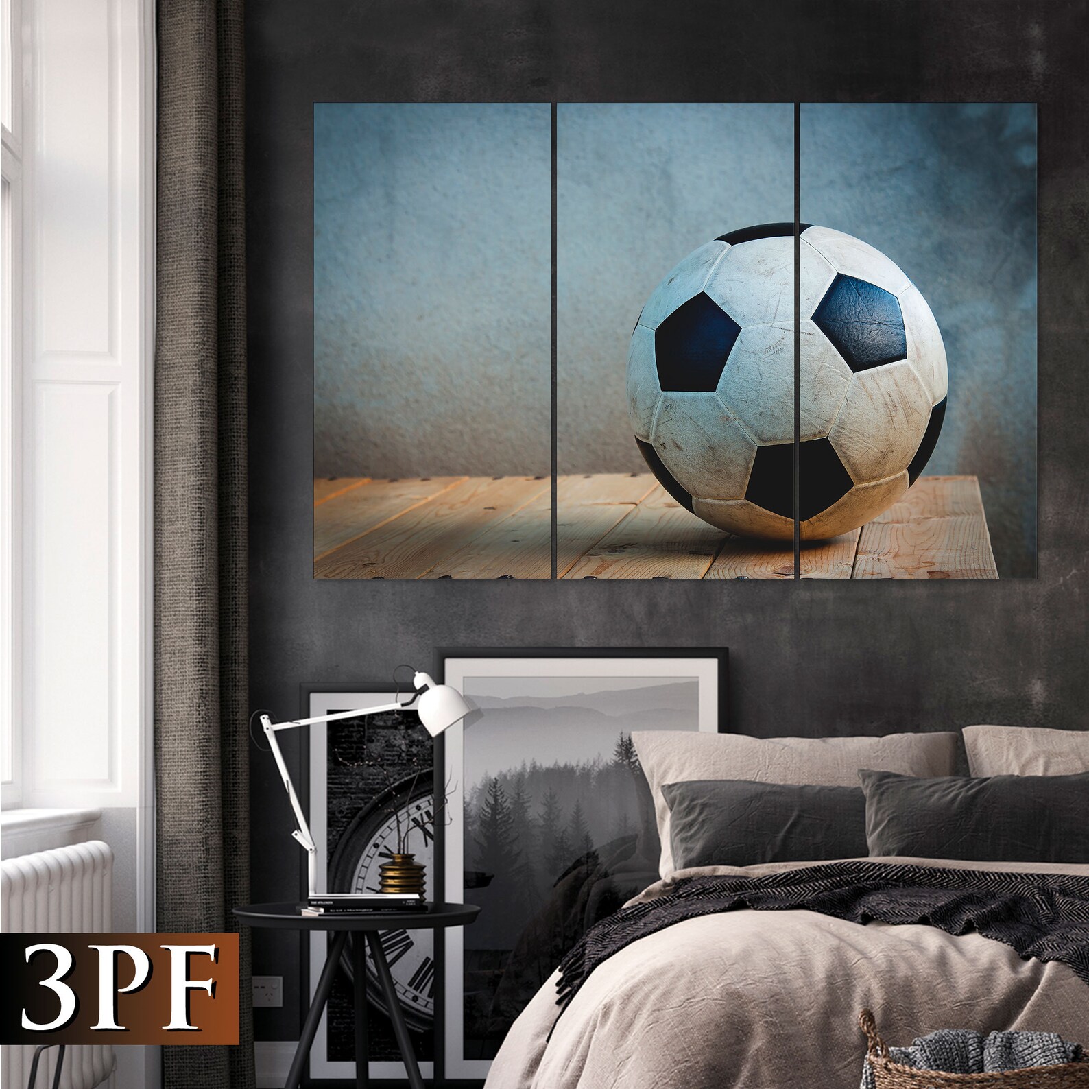 Soccer Ball Canvas Football Ball Print Football Wall Decor Etsy