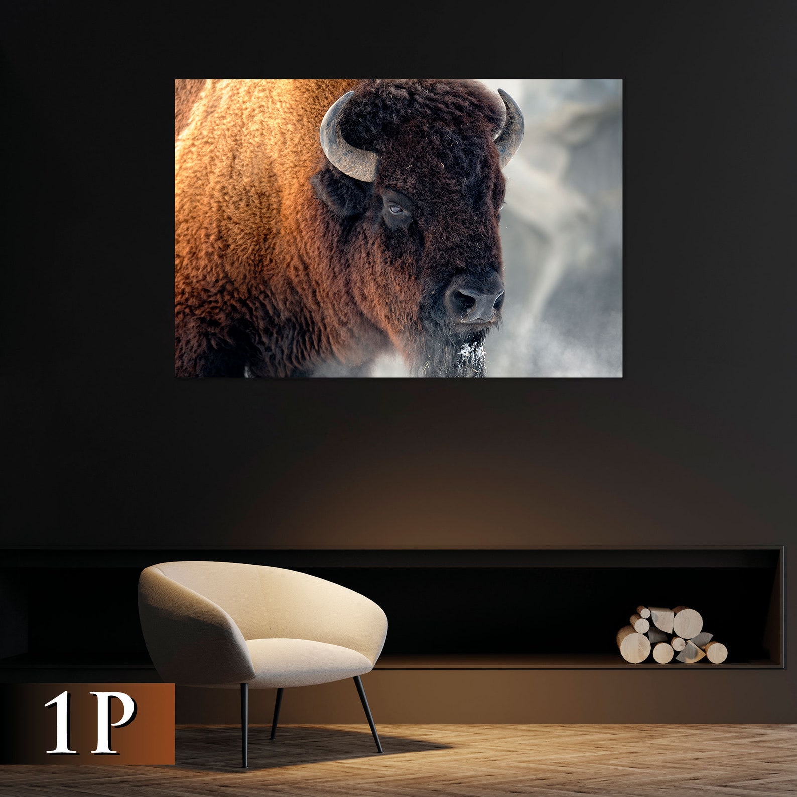 Bison wall decor Ox canvas Buffalo wall art Wildlife print Etsy