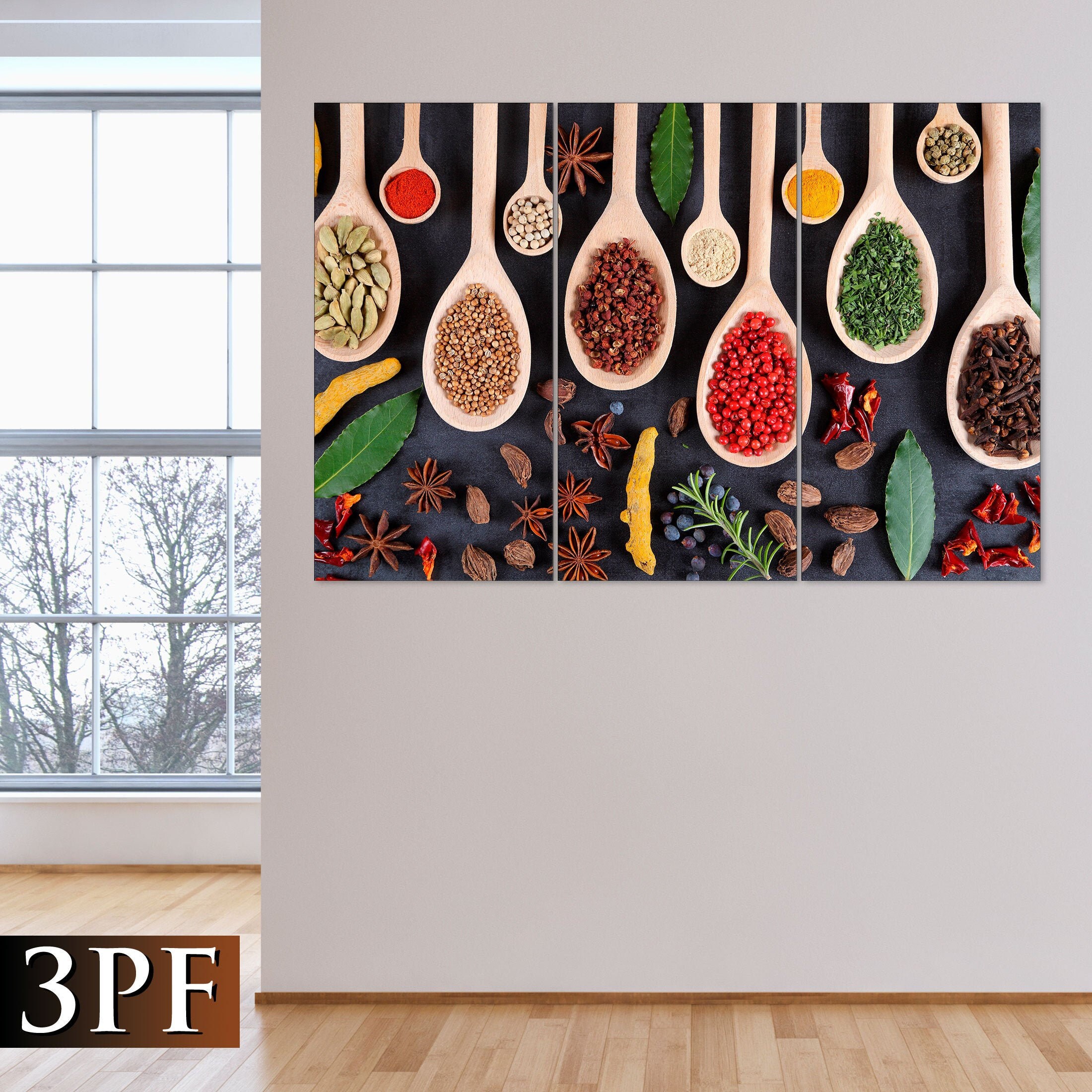 Canvas of Spices Spoon Spice Wall Decor Kitchen Wall Decor Etsy UK