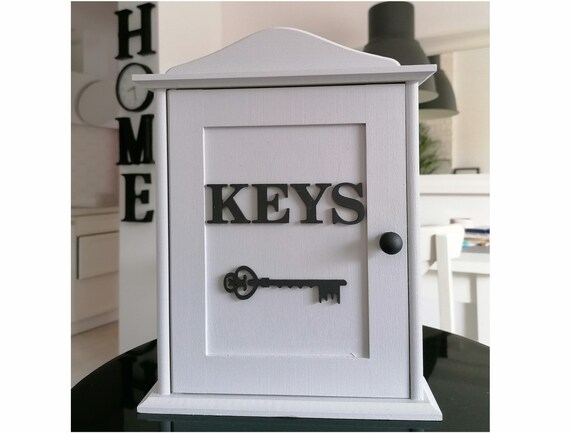 Grey wooden cheap key box