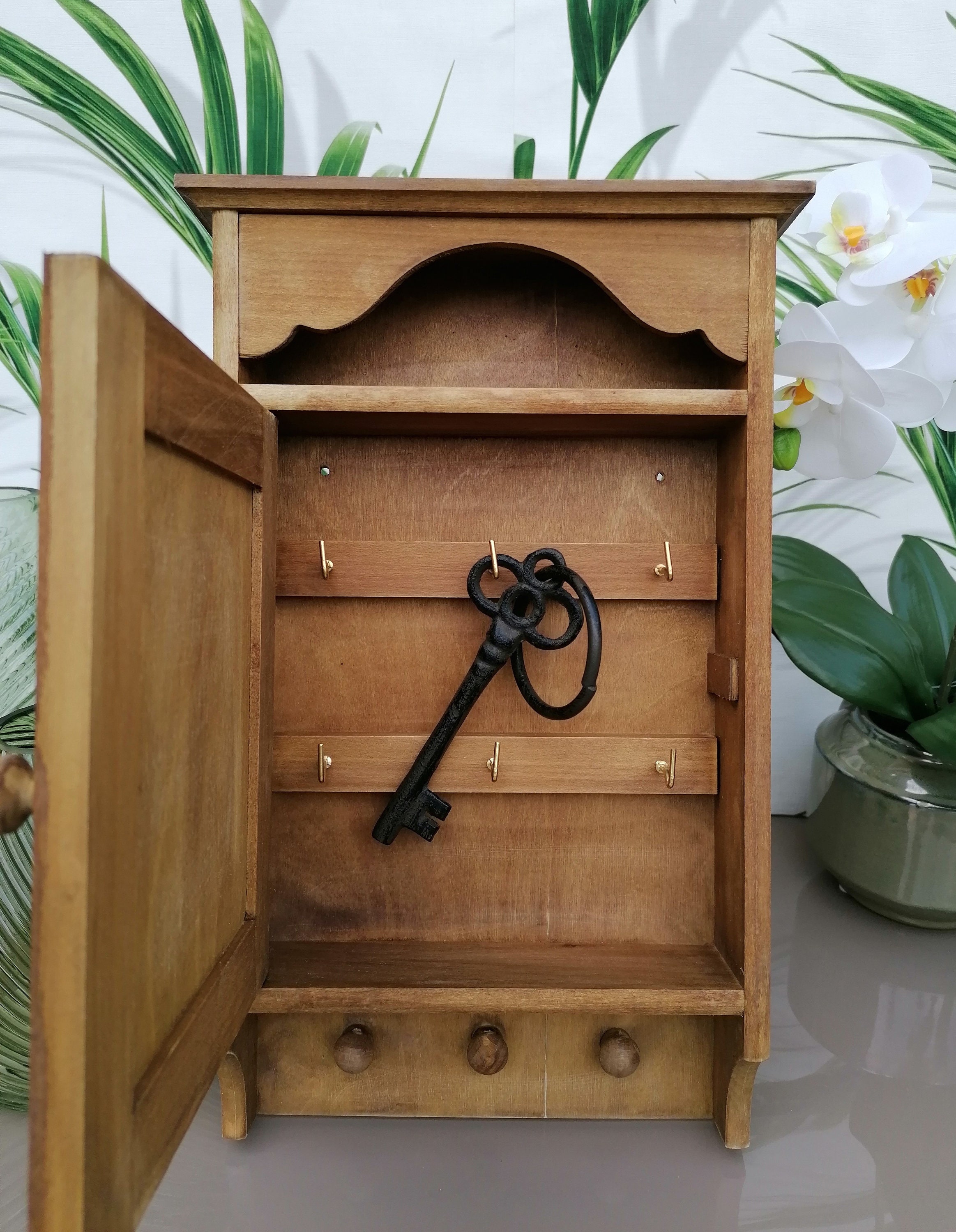 Wooden Key Box, Box Storage Cabinet, Key Organizer, Key Box, Key Box ...