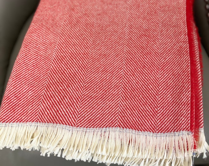 Herringbone Recycled Wool Throw Fringe Blanket / Nursery Chair Etsy UK