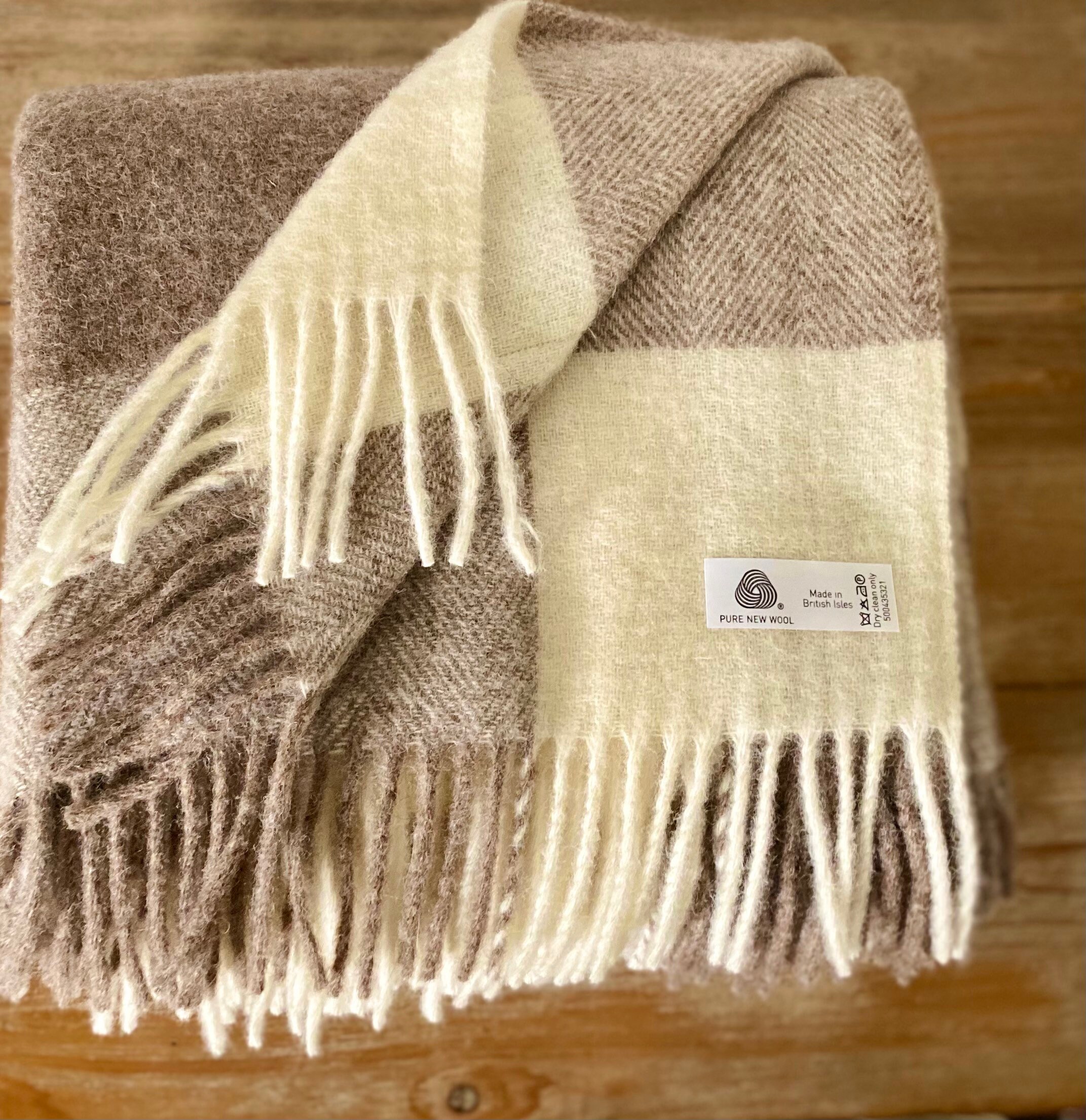 Handwoven Merino Wool Abstract Throw Blanket